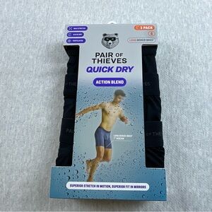 Pair Of Thieves Quick Dry Men’s Long Boxer Briefs 3 Pack Size: Small Color:Black